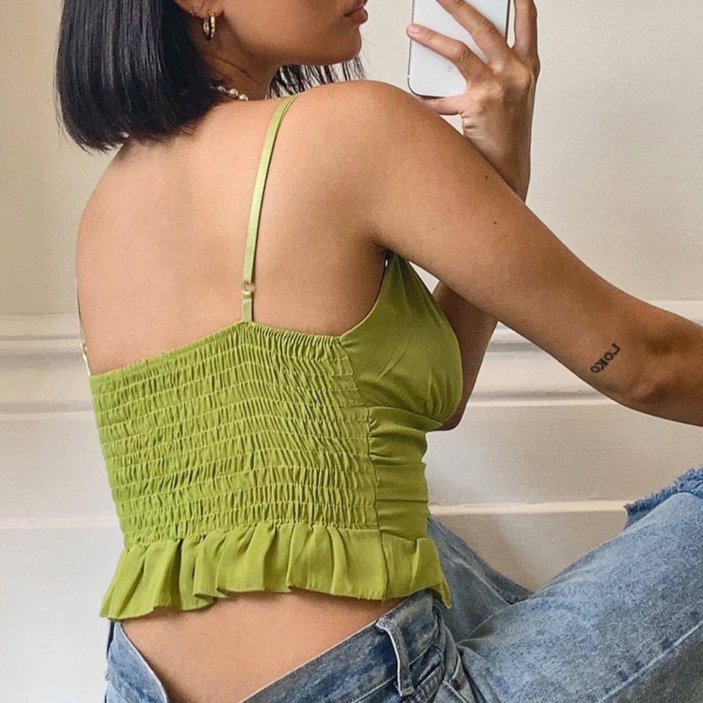 BOOHOO WOVEN RUCHED RUFFLE CAMISOLE - Picture 5 of 5